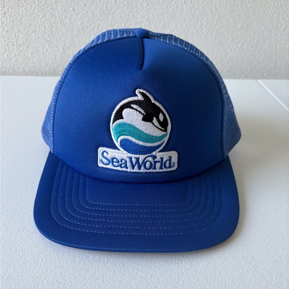 Sea World Authentic Blue Ball Cap Adjustable Trucker Hat Theme Parks‎
